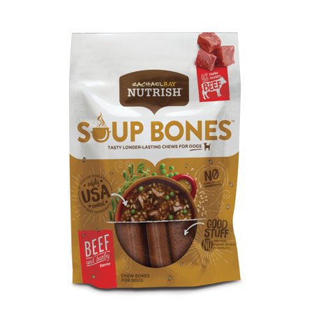Rachael Ray Nutrish Soup Bones Dog Treats, Beef & Barley Flavor, 6 (Best Beef Bones For Soup)