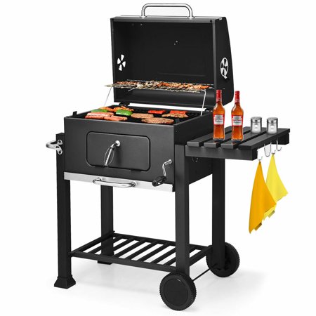 Costway Charcoal Grill Barbecue BBQ Grill Outdoor Patio Backyard Cooking Wheels (Best Bbq Chicken On The Grill)