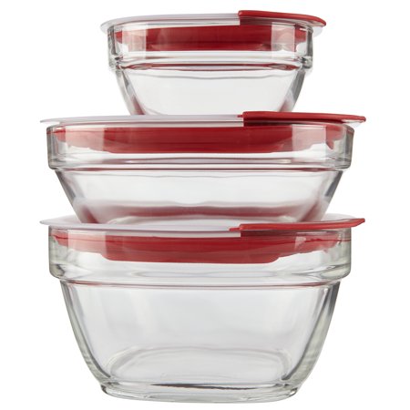 Rubbermaid Easy Find Lids Glass Food Storage Containers, 6-Piece Set ...