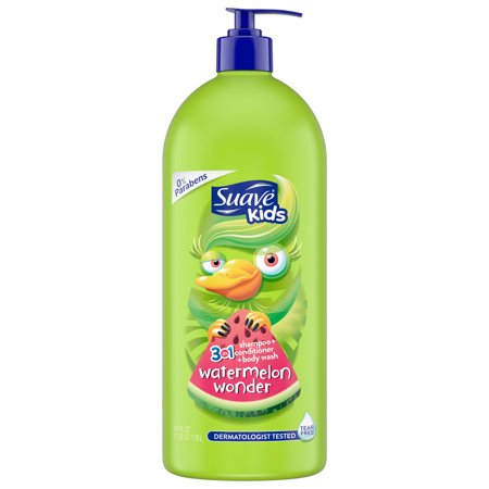 (2 pack) Suave Kids Watermelon 3 in 1 Shampoo Conditioner Body Wash, 40
