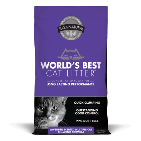 World's Best Cat Litter Multiple Cat Clumping Formula, Lavender Scented, (Best Cheap Cat Litter)