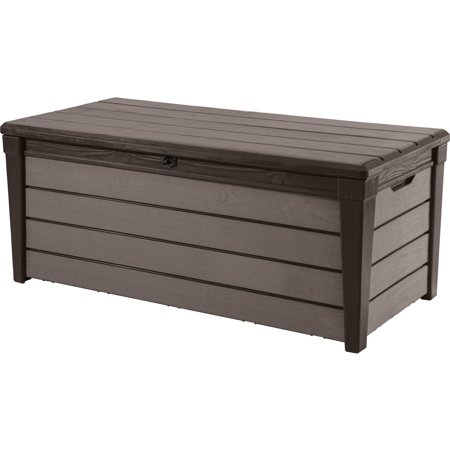 Keter Brushwood 120-Gal Outdoor Storage Deck Box, Espresso Brown