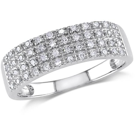 Miabella - 1/4 Carat T.W. Diamond Sterling Silver Anniversary Ring ...