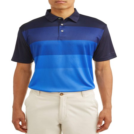 Striped Polo Shirt - Men's Performance Short Sleeve Fading Stripe Polo Shirt