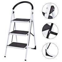 Costway 3 Step Ladder Folding Stool Heavy Duty 330Lbs Capacity Industrial Lightweight