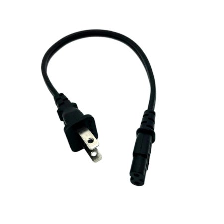 Kentek 1 Feet FT US 2-Prong Port AC Power Cord Cable for PS2 PS3 Slim/Laptop HP Dell ACER