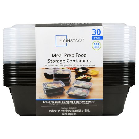 Mainstays Meal Prep Food Storage Containers, 15 (Best Food Storage Containers For Leftovers)