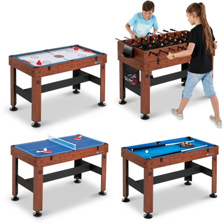 - MD Sports 54 Inch 4-in-1 Combo Game Table, Foosball, Hockey, Table Tennis and Billiard