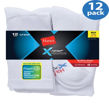 - Men's Big & Tall X-Temp Crew Socks 12 Pack