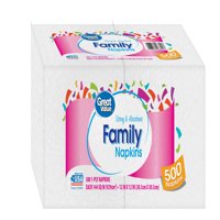 (2 pack) Great Value Family Napkins, White, 500 Napkins (1000 Napkins Total)