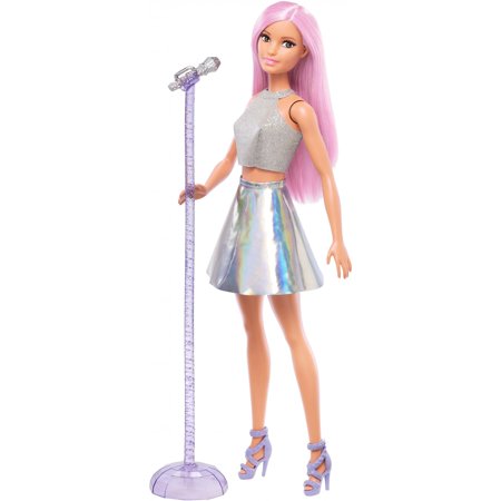 Pink Doll Shoes - Barbie Careers Pop Star Doll, Long Pink Hair with Iridescent Skirt