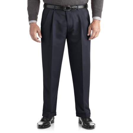 Men's Pleated Cuffed Microfiber Dress Pant With Adjustable (Best Black Dress Pants)