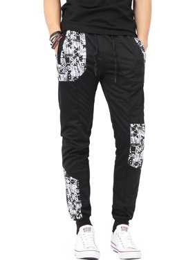 Mens Jogger Pants with Pattern Fleece Comfort Active Sweatpants