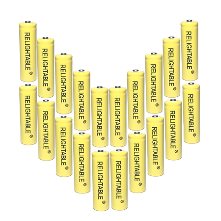 20 AA Rechargeable Batteries NiCd 600mAh 1.2v by RELIGHTABLE Solar Light LED (Best Rechargeable Aa Batteries For Solar Lights)