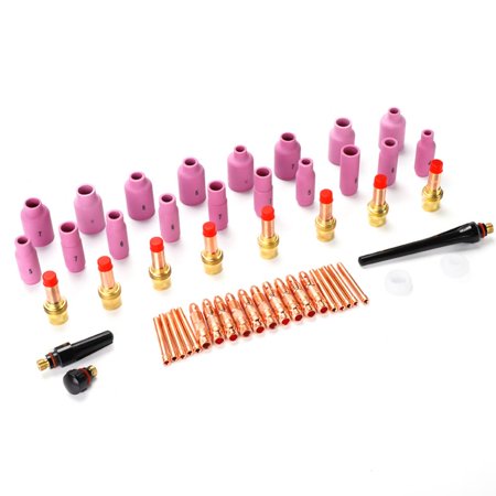 TIG Welding Accessories 51pcs TIG Welding Torch Ceramic Cup Gas Lens Collet Accessories Kit for WP-17/18/26 (Best Gas For Tig Welding)