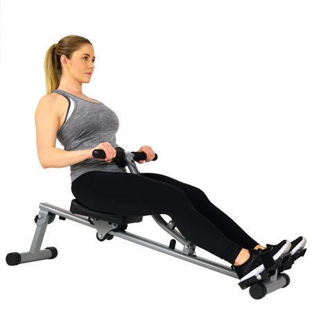 Sunny Health & Fitness 12 Adjustable Resistance Rowing Machine Rower w/ Digital Monitor -