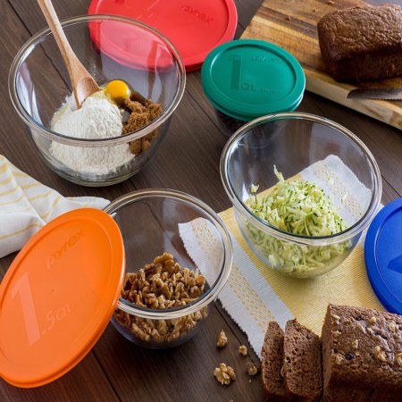 Glass Bowls With Lids - Pyrex 8-Piece Smart Essentials Mixing Bowl Set