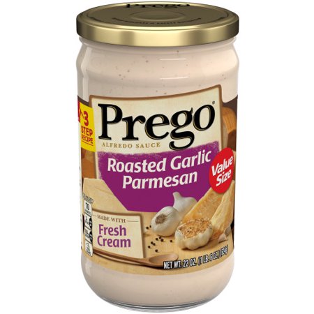 - Prego Alfredo Sauce, Roasted Garlic Parmesan, 22 oz. Jar