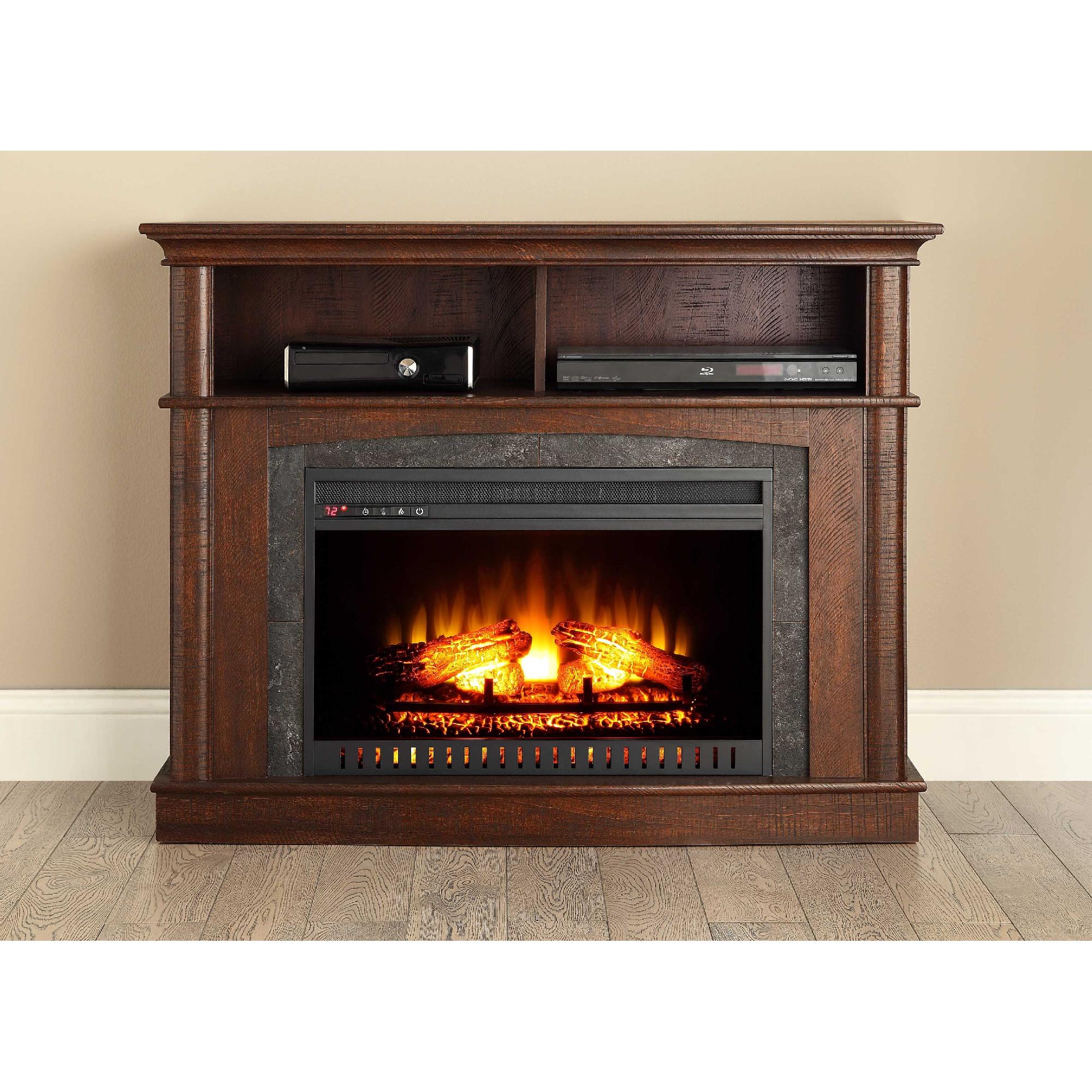 Whalen Media Fireplace Console for TV's up to 45'', Rustic Brown