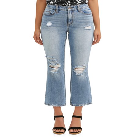Low Waist Flare Stretch Jeans - Mayra High Waist Destructed Crop Flare Jean Women's