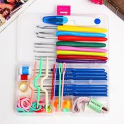 16 Sizes Colorful Stainless Steel Crochet Hooks Kit Handmade Needles Stitches Sewing Knitting Weave Craft Yarn