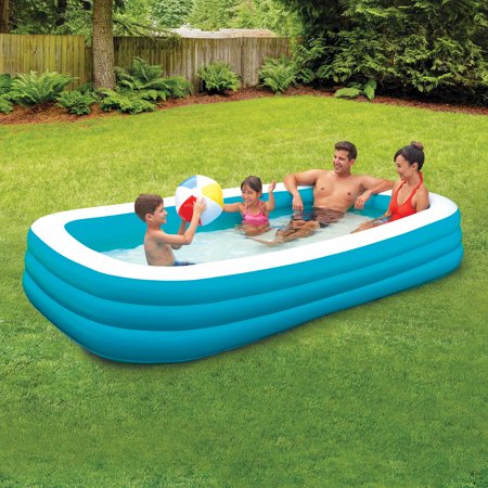 Play Day 10' Deluxe Inflatable Family Pool, Blue and (Best Kiddie Swimming Pool)