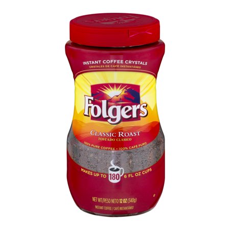 Folgers Instant Coffee Crystals Classic Roast, 12.0 OZ - Walmart.com