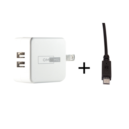 OMNIHIL Replacement 2-Port USB Charger+MICRO-USB for My Audio Pet (Gen 1) Animal Wireless
