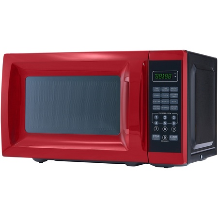 Mainstays 0.7 cu ft. 700 Watt Microwave, Red with 10 Power Levels