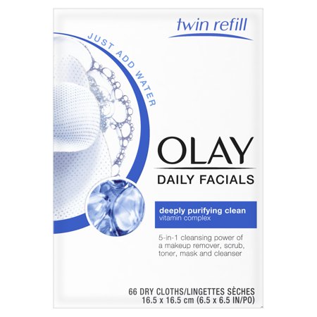 - Olay Daily Facial Cleansing Cloths for a Deeply Purifying Clean, Makeup Remover, 66 Count