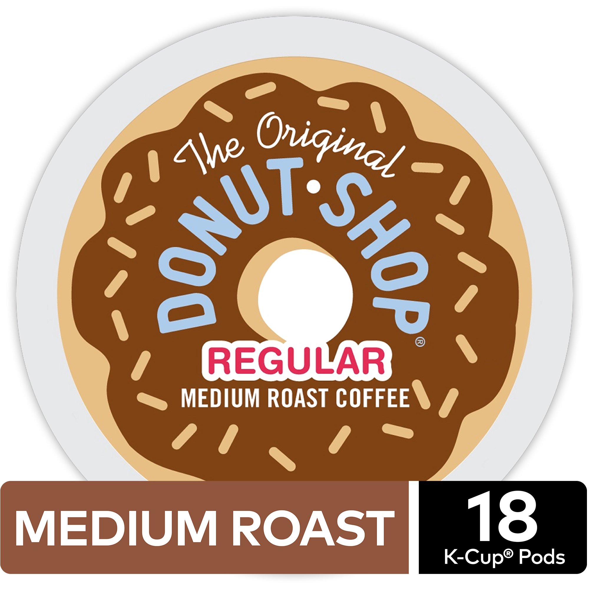 The Original Donut Shop Regular K-Cup Coffee Pods, Medium Roast, 18 Count for Keurig Brewers