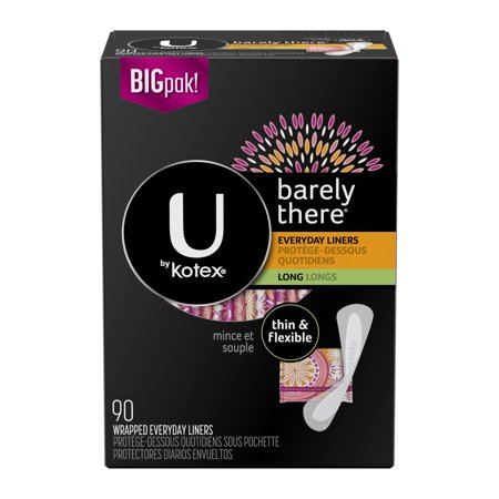 U by Kotex Barely There Panty Liners, Light Absorbency, Long, Unscented, 90 (The Best Panty Liners)