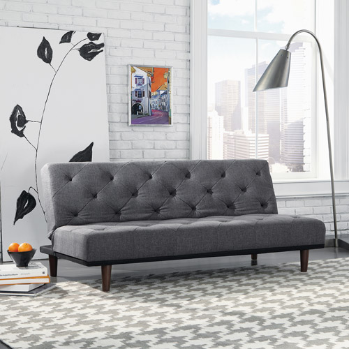 Sauder Premier Crash Convertible Sofa, Dark Gray