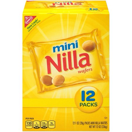 - (2 Pack) Nabisco Mini Nilla Wafers, 1 oz, 12 count