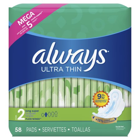 Always Ultra Thin, Size 2, Super Pads With Wings, Unscented (Choose