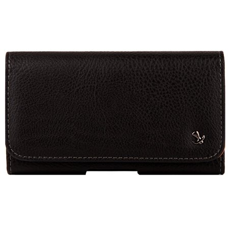 Samsung Galaxy Ace 2 I8160 Case Samsung Galaxy Ace Style S765C Stardust s766c ~ EXTRA LARGE Horizontal Leather Pouch Carrying Case Holster Belt Clip Magnetic Closure Fits - Black ()