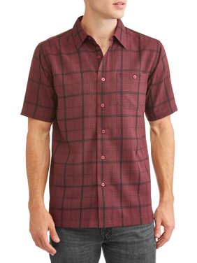 Men's and Big Men's Short Sleeve Microfiber Shirt, up to size 5XL