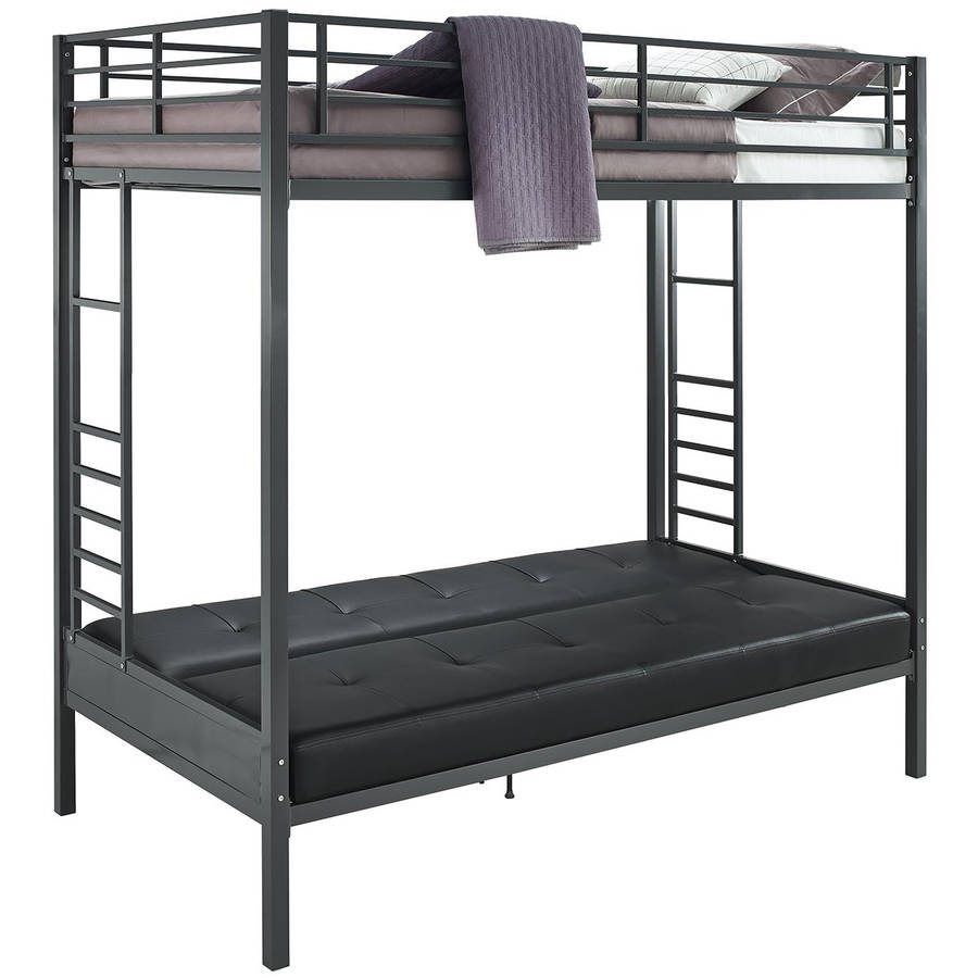 Jasper Twin Futon Bunk, Gunmetal Gray