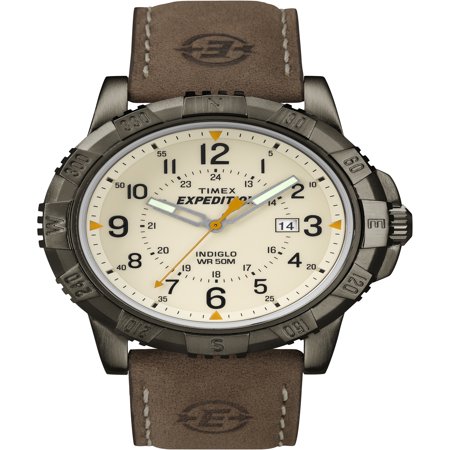 Mens Chronograph Brown Dial - Men's Expedition Rugged Metal Field Natural Dial Watch, Brown Leather Strap