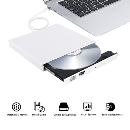 External DVD Drive USB 2.0 External Portable CD- DVD ROM Combo Burner Drive Write for Laptop Notebook PC Desktop (Best Virtual Cd Drive)
