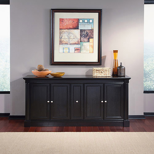 Sauder Palladia Street Waxed Black Credenza for TVs up to 70''