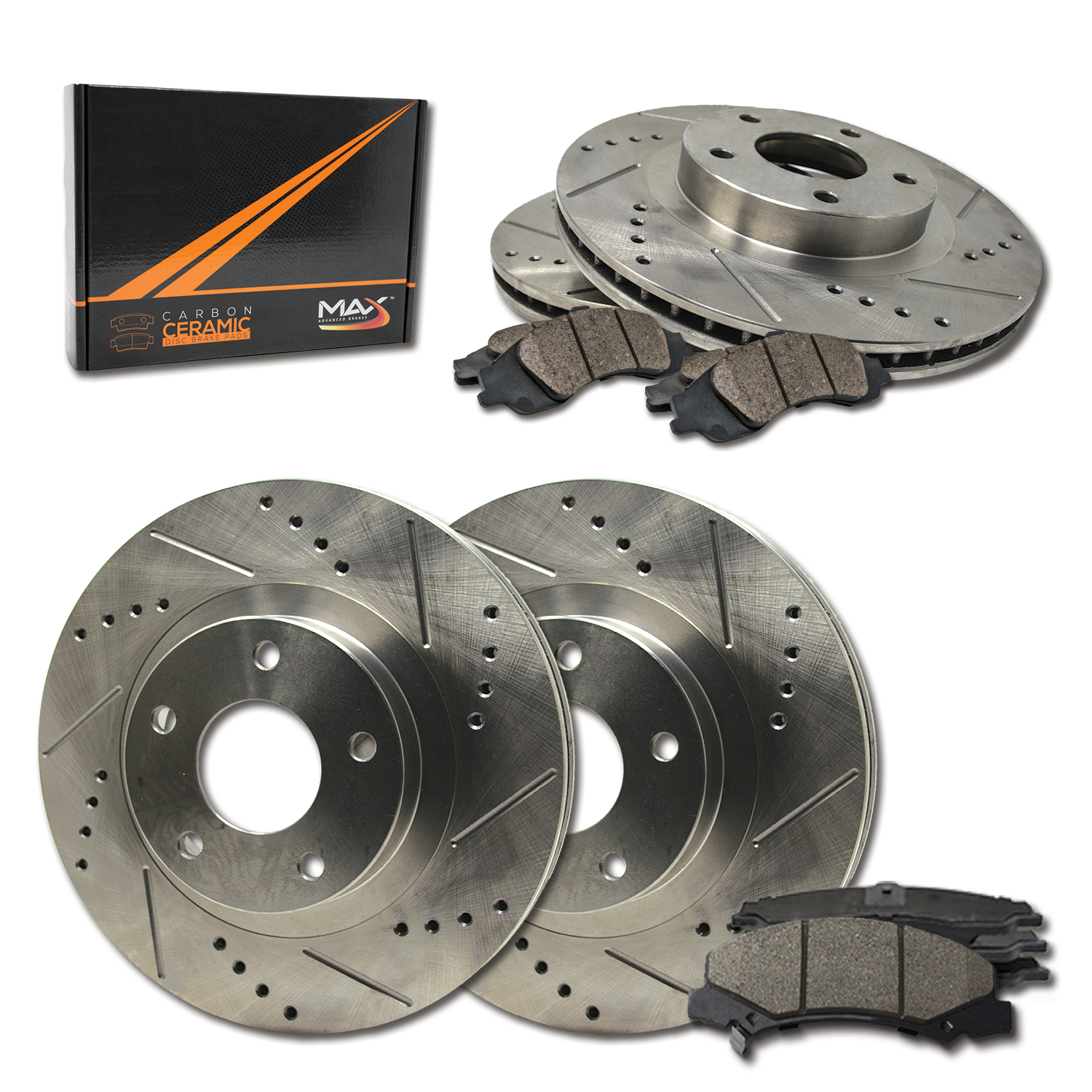 Front Drilled Slot Brake Rotors Ceramic Pads For Rainier Chevy Trailblazer Envoy