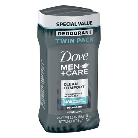 - Dove Men+Care Clean Comfort Deodorant Stick, 3.0 oz, Twin Pack