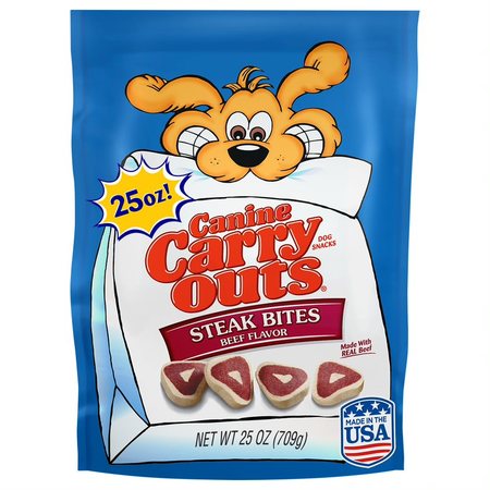 Canine Carry Outs Steak Bites Beef Flavor Dog Treats, 25