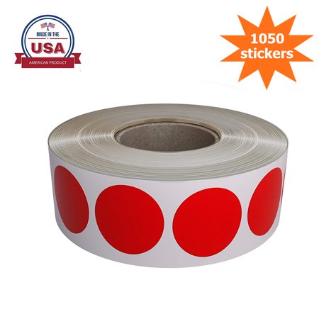 Green Inventory Circle Labels - Red Dot Labels Stickers for color coding on rolls, Permanent adhesive round label 19mm ( 3/4