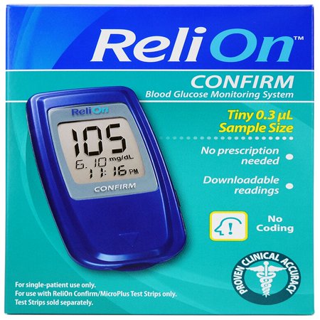 ReliOn Confirm Blood Glucose Monitor, Blue - Walmart.com