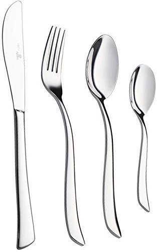Royal 20-Piece Silverware Set 18/10 Stainless Steel Utensils Forks Spoons Knives Set, Mirror Polished Cutlery Flatware Set - Curved Design