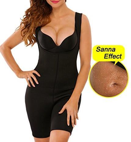 Womens Sauna Sweat Workout Exercise Fitness Weight Loss Hot Slimming Neoprene Full Body Suit Waist Trimmer Fat Burner