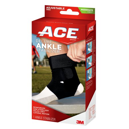 ACE Brand Deluxe Ankle Stabilizer, Adjustable, Black, 1/Pack - Walmart.com