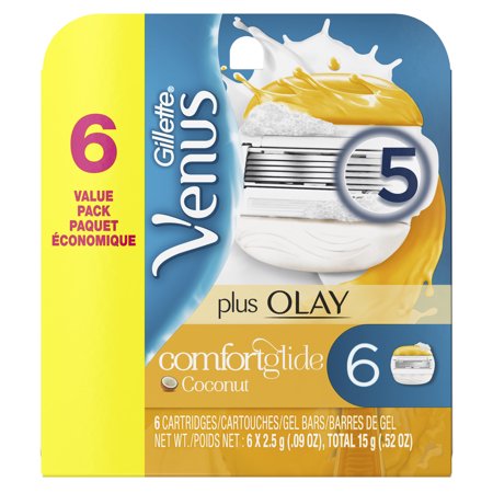 - Gillette Venus ComfortGlide plus Olay Coconut Women's Razor Blades - 6 Refills